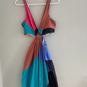AnthropologieCut-Out Colorblocked Maxi Dress, Size 8